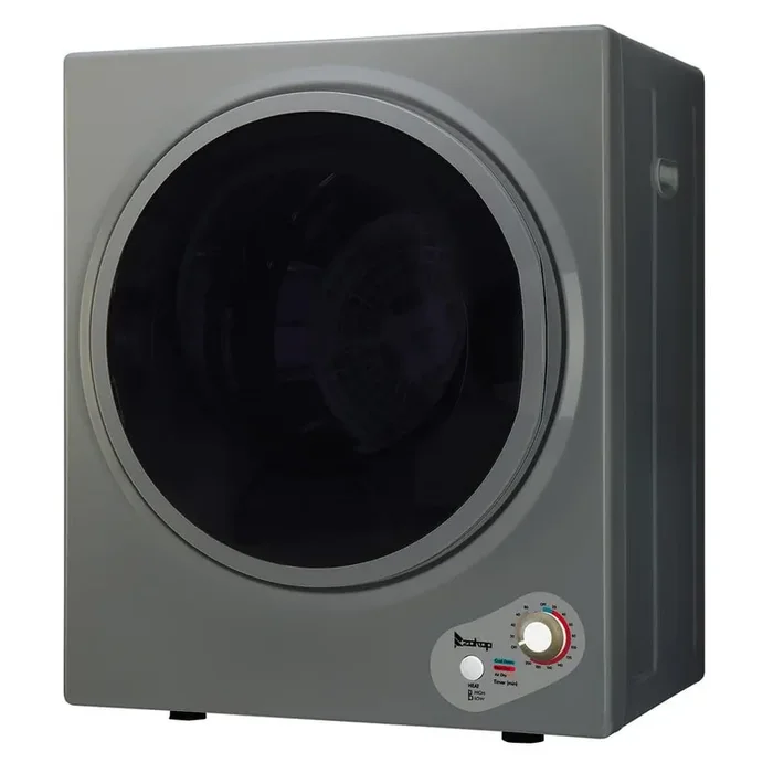 1.6 Cu.Ft. Vented Front Load Compact Electric Dryer in Dark Gray