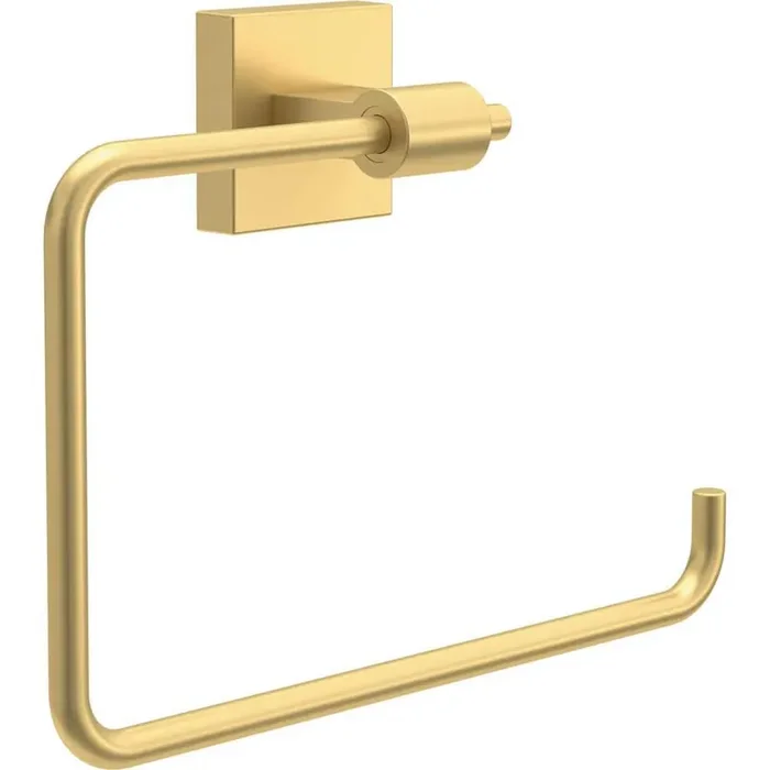 (1-Pack) Maxted Wall Mounted Square Open Towel Ring Bath Hardware Accessory in Modern Gold