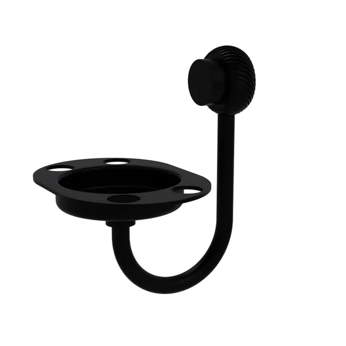 (1 Pack) Venus Collection Tumbler Holder/Toothbrush Holder in Matte Black with Twisted Accents