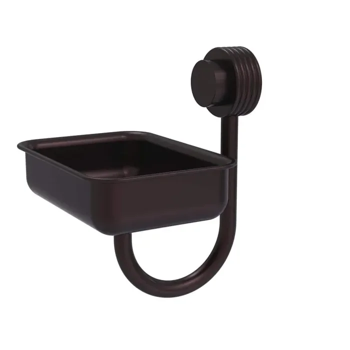 (1-Pack) Venus Collection Wall Mounted Soap Dish in Antique Bronze with Groovy Accents