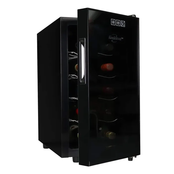 10 Bottle Wine Cooler, Black, 1 cu. ft.. (28L) Freestanding Thermoelectric Wine Fridge