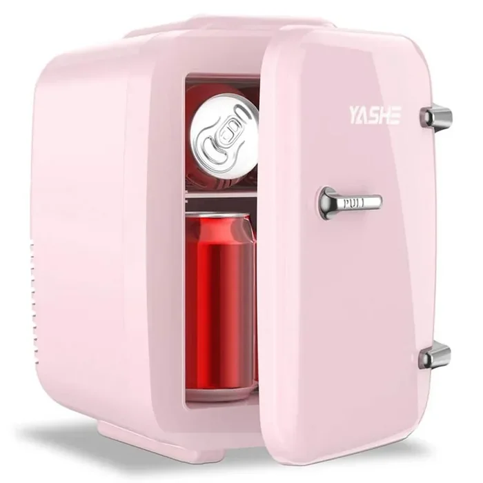 10 in. 4 cu. ft. Retro 4-Liter/6-Cans Mini Refrigerator in Pink