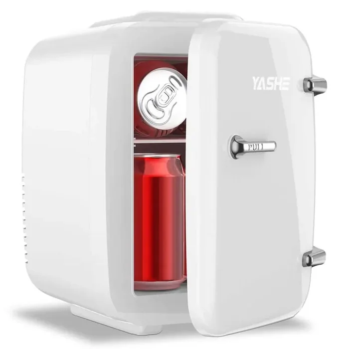 10 in. 4 cu. ft. Retro 4-Liter/6-Cans Mini Refrigerator in White