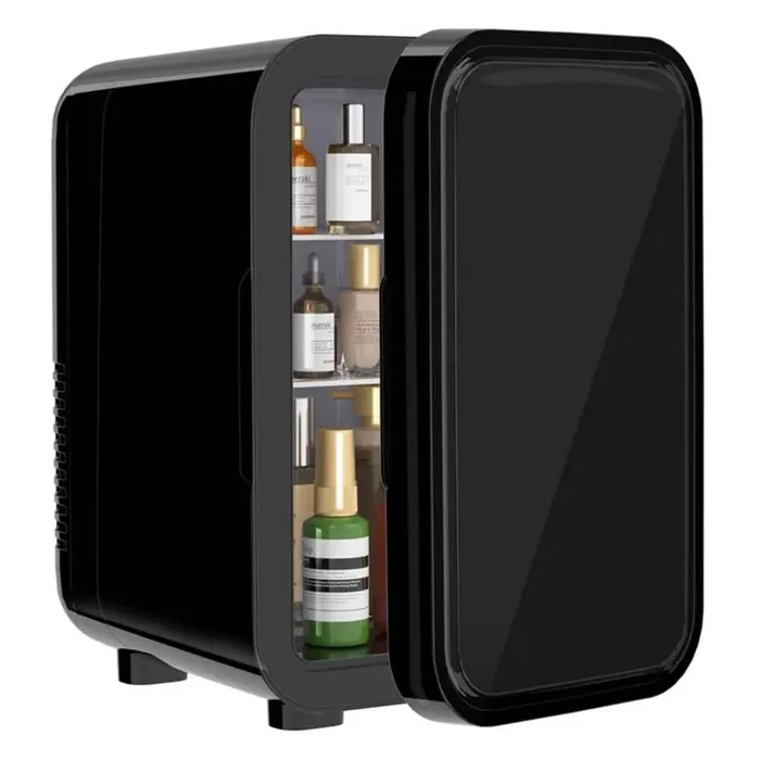 10 in. 4 cu. ft. Retro 6-Liter/8-Can 110V AC/DC Portable Thermoelectric Cooler Mini Refrigerator in Black