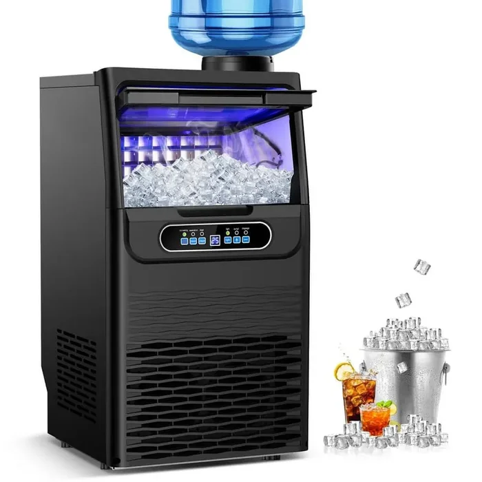 13.5 in. 90 lb. 24H Half Size Cube Built-In/Freestanding Commercial Ice Maker in Black with 12 lb. Storage Bin