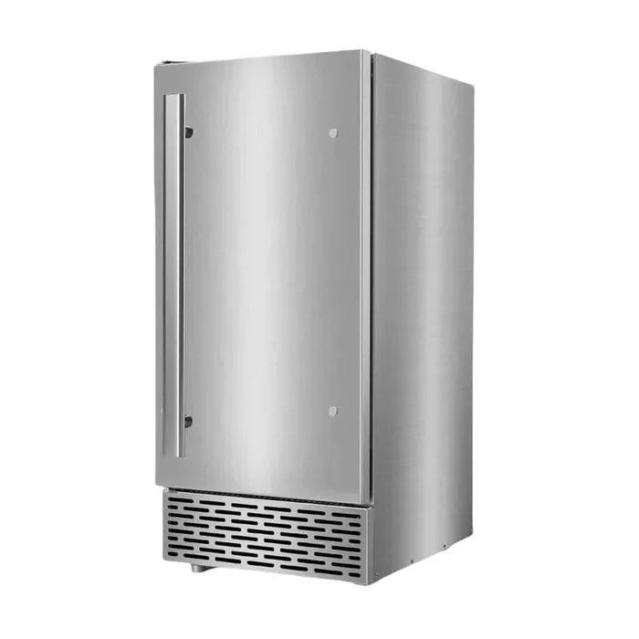 15 in.120lbs./24H Full Size Cube Commercial Freestanding/Undercounter Ice Maker in Stainless Steel w/ 30lbs. Storage Bin