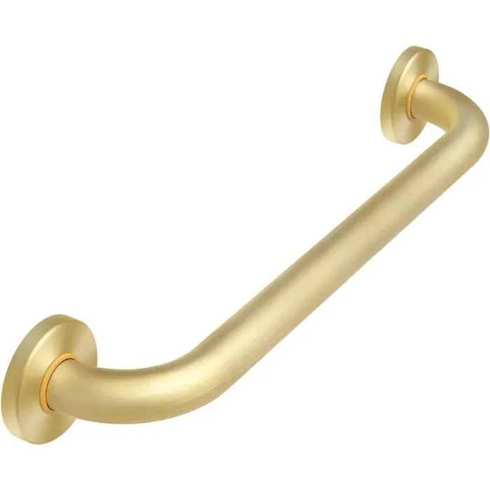 18 Inch x 1.26 Inch Concealed Screw Grab Bar Stainless Steel Shower Handle Anti Slip Brass Finish