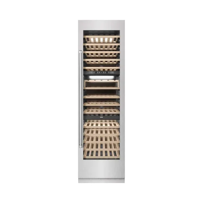 24 in. 12.4 cu. ft. Triple Zone 100 Bottle Column Wine Cooler in Satin Stainless Steel