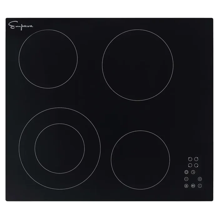 24 in. 240-Volt Smooth Surface Radiant Electric Cooktop in Black with 4 Elements including Dual Zone Element