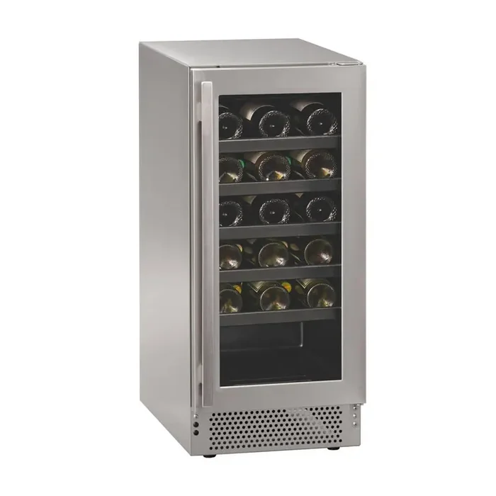 25 Bottle Wine Cooler 15 in. Stainless Steel Glass Door