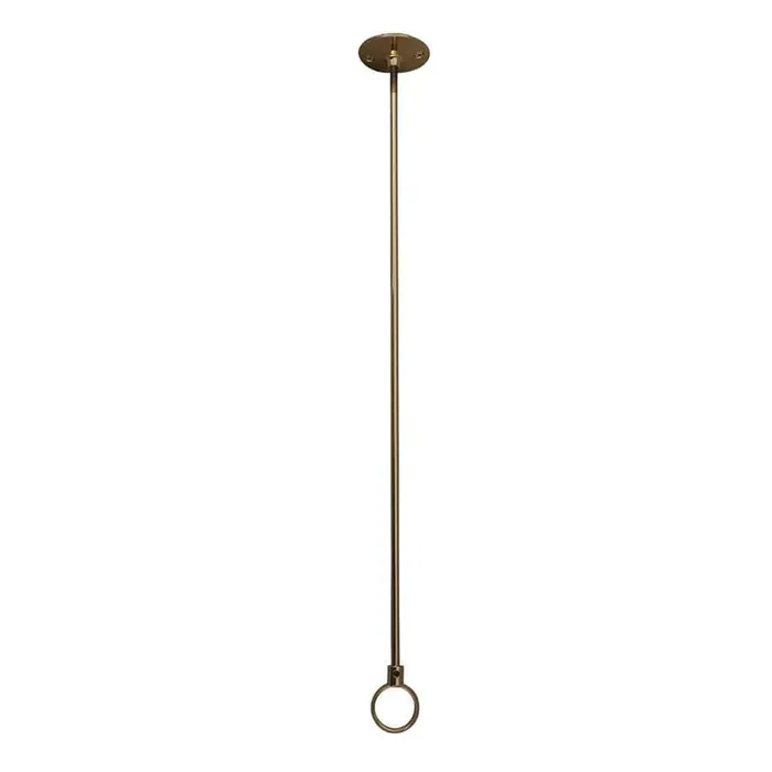 28 in. Ceiling Support with Flange in Polished Brass