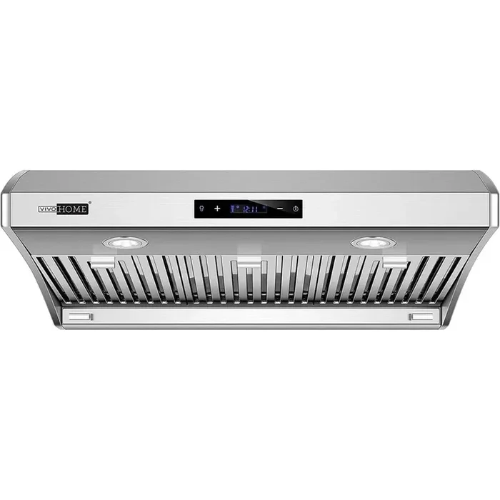 30 in. 700-800 CFM Touch Screen Under Cabinet with LED Light Range Hood in Stainless Steel