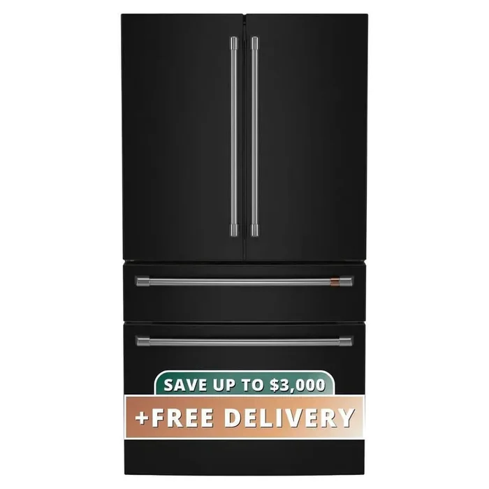 36 in. 23.2 cu. ft. Counter-Depth 4-Door French-Door Refrigerator in Matte Black w/ Dual-Dispense AutoFill Pitcher