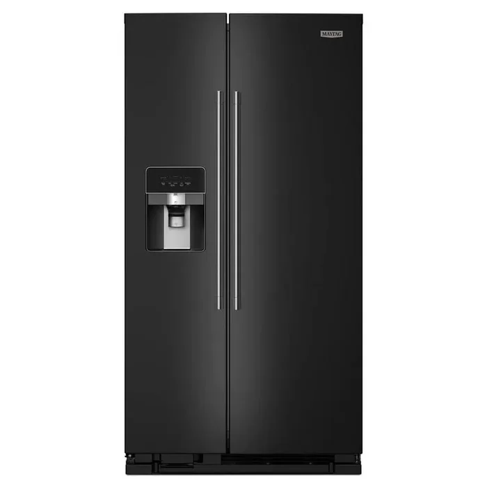 36 in. 25 cu. ft. Counter Depth Side-by-Side Refrigerator in Black with Can Caddy