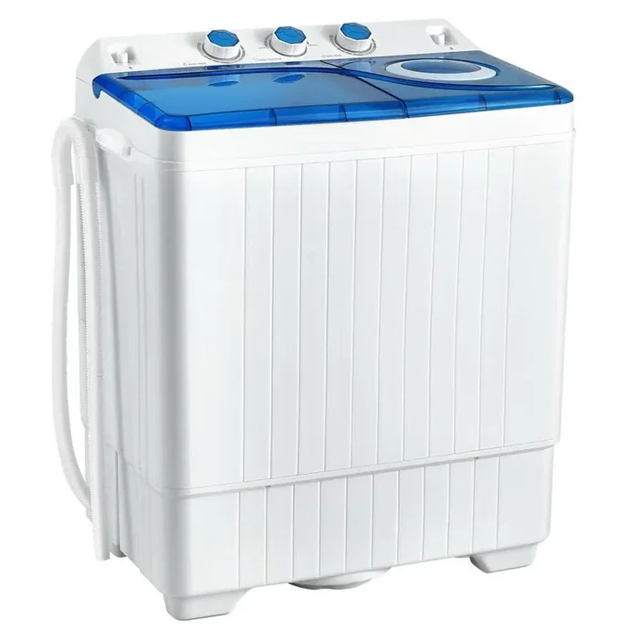 4.8 cu. ft. Portable Semi-Automatic Top Load Washer Machine in White with Drain Pump