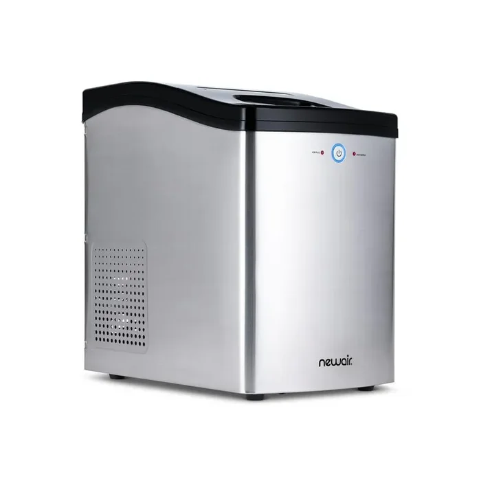 45 lb. Countertop Nugget Ice Maker with Self-Cleaning Function, Refillable Water Tank in Stainless Steel