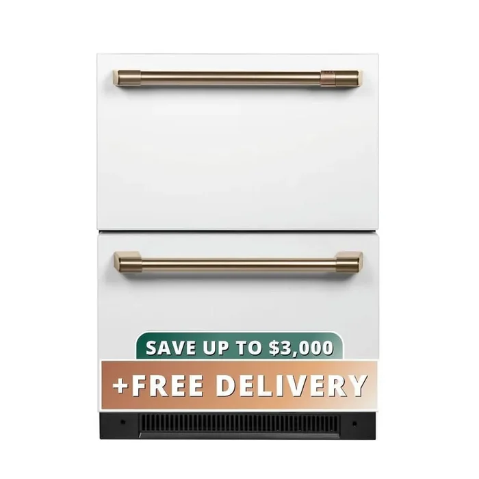 5.7 cu. ft. Built-in Undercounter Dual Drawer Refrigerator with Adjustable Storge in Matte White, Fingerprint Resistant