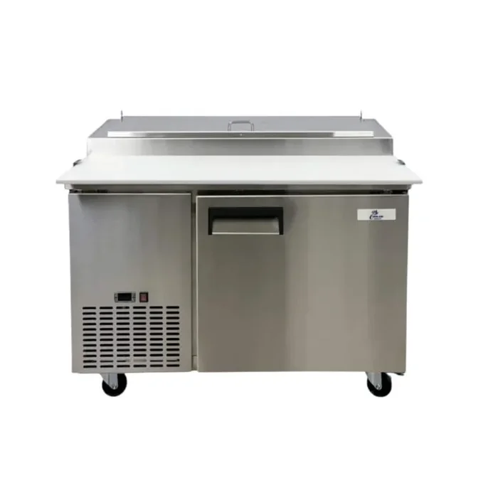 50 in. W 13.8 cu. ft. Commercial Pizza Prep Table Refrigerator Cooler in Stainless Steel