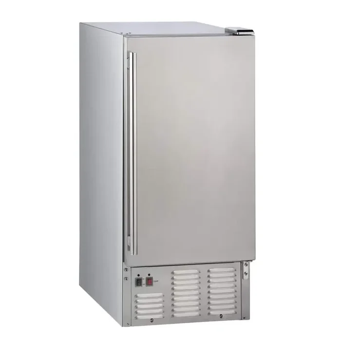 50 lb. 15 in. Undercounter Freestanding Outdoor Ice Maker in Stainless Steel