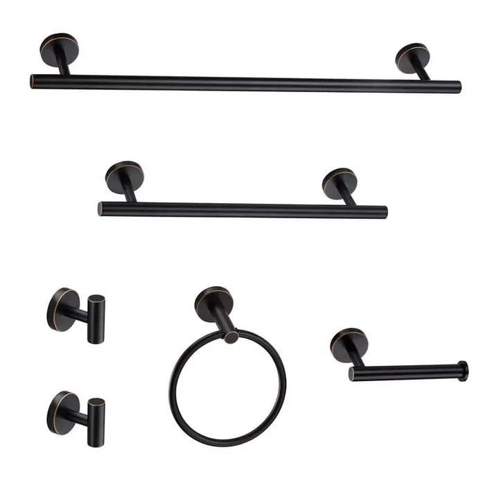 6-Piece Bath Hardware Set 24 in. and 16 in. with Mounting Hardware in Oil Rubbed Bronze
