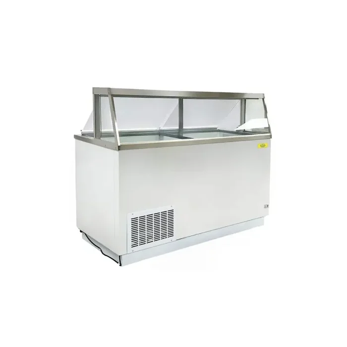 68 in. 22.8 cu. ft. Manual Defrost Commercial Portable Freezer 12-Tub Deluxe Ice Cream Dipping Cabinet EC66HC in white