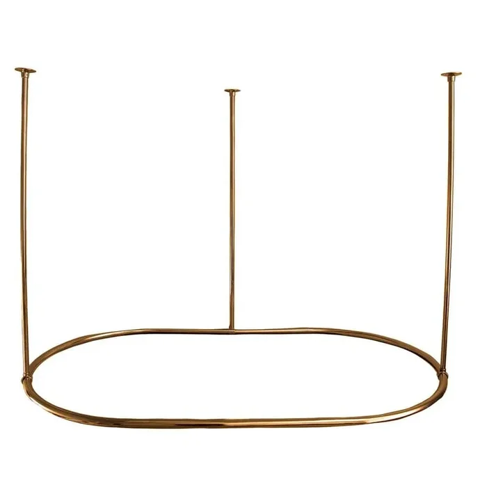 72 in. Brass Oval Shower Rod Ring in Polished Brass