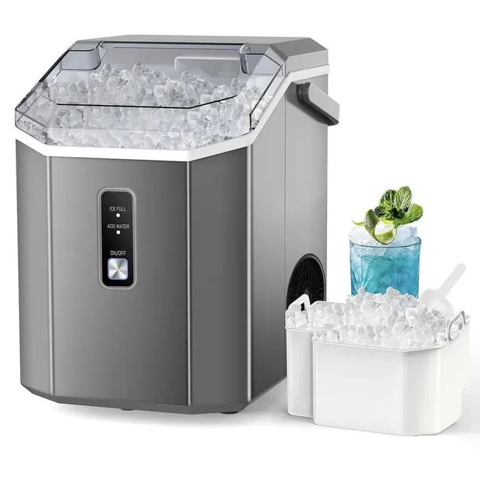 9.45 in. 44 lbs. Countertop or Portable Nugget/Pebble Ice Maker in Green