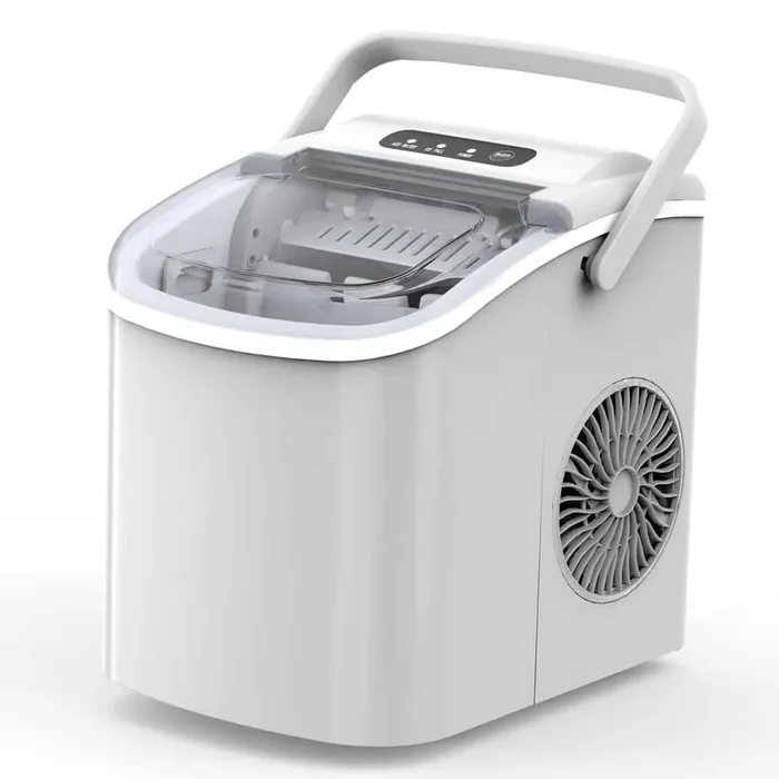 9.6 in. 26 lb. Bullet Cubes Portable Ice Maker in White, 6-Minute Cycle, Auto-Clean, Includes Basket and Scoop