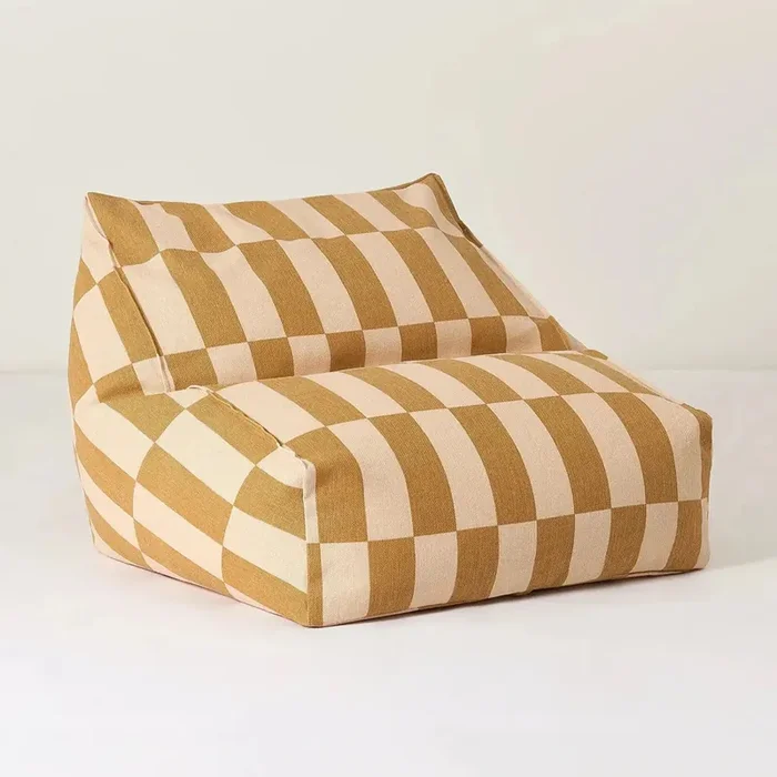 Armchair Beanbag – Kids Size – Vibes – Mustard and Sand Tiles
