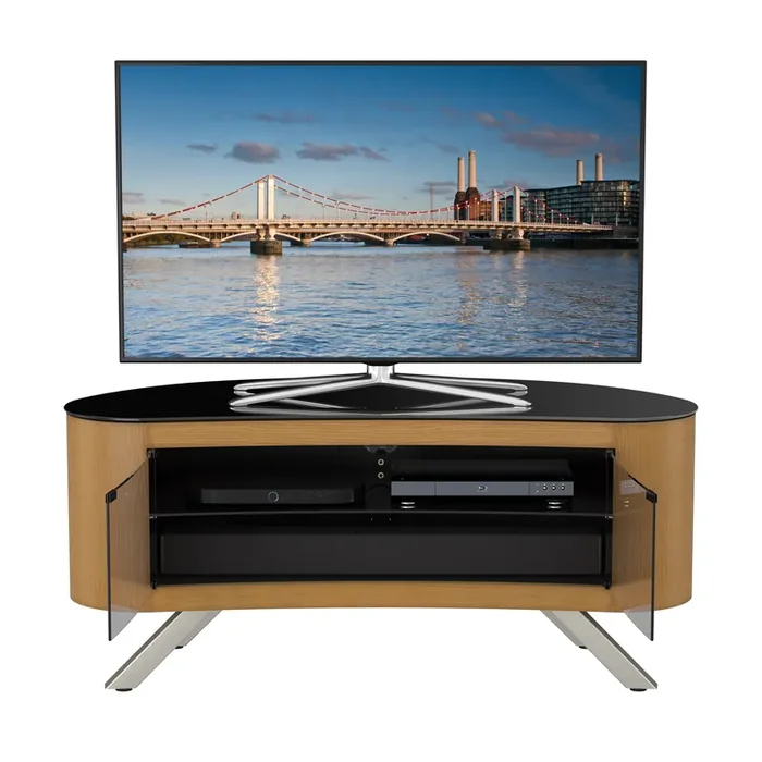 AVF Affinity Bay Plus 1.15m Curved TV Stand – Oak