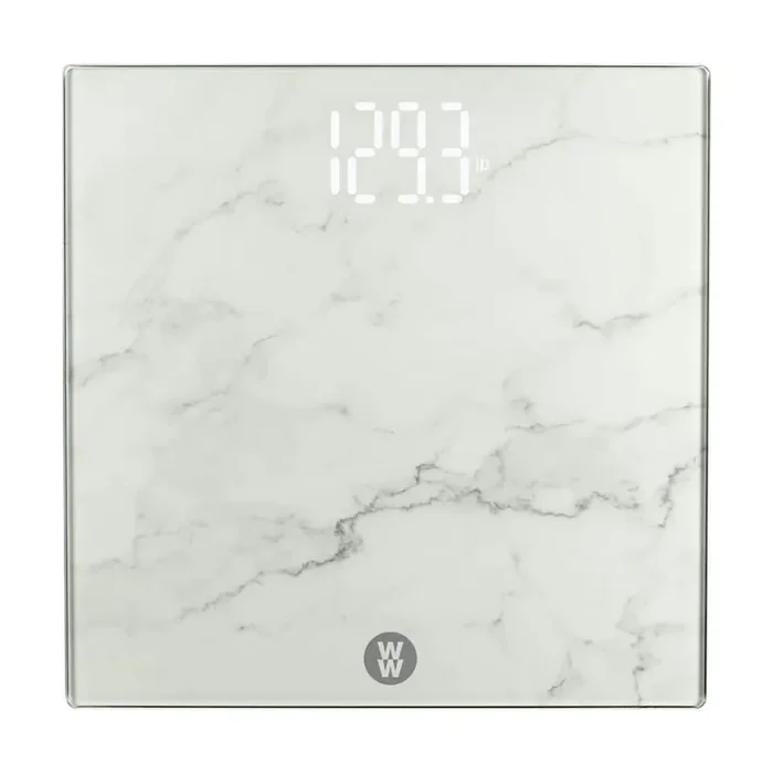 Bathroom Glass Scale in Marble Finish with Hidden Display