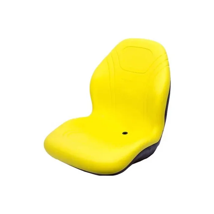 Bucket Seat with Hinge Bracket for John Deere Lawn Mowers and Skid Steers with Central Drain Hole
