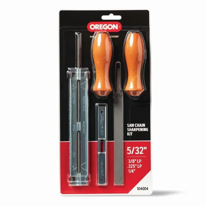 Chainsaw Sharpening Kit – Includes File Guide, 5/32 in. Round File, Flat File and depth gauge adjustment tool 104004