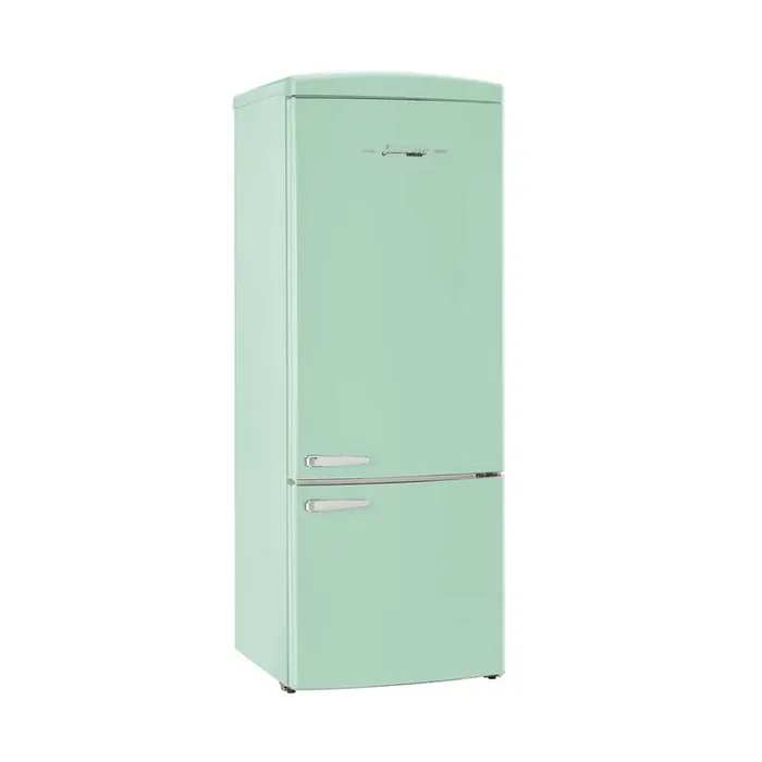 Classic Retro 28 in. 16.7 cu. ft. Frost Free Bottom Freezer Fridge in Summer Mint Green, Energy Star