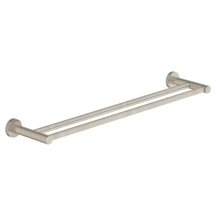 Dia 24 in. Double Wall Mounted Towel Bar in Satin Nickel