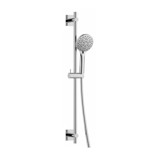 Flova Levo Square Slide Rail With 5 Function Shower Handset And Smooth Hose – Chrome