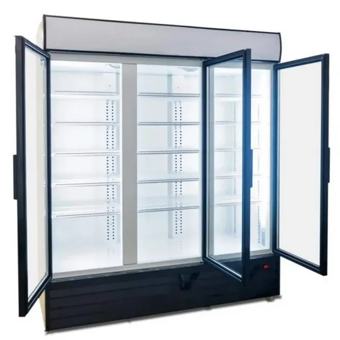 GDM 72 in. W 56.5 cu. ft. NSF Commercial Reach In Merchandiser Display Refrigerator with Three Glass Doors in White