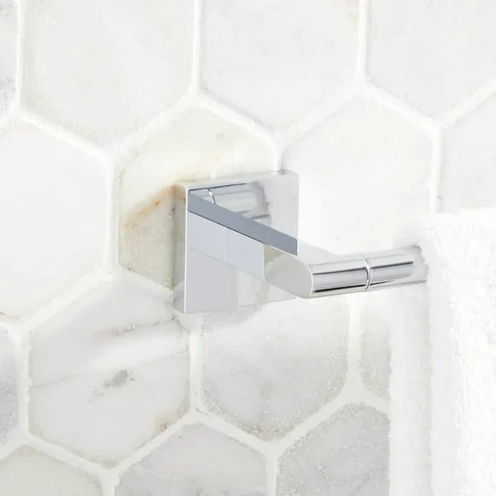 Hibiscus 24 in. Wall Mounted Towel Bar in Chrome