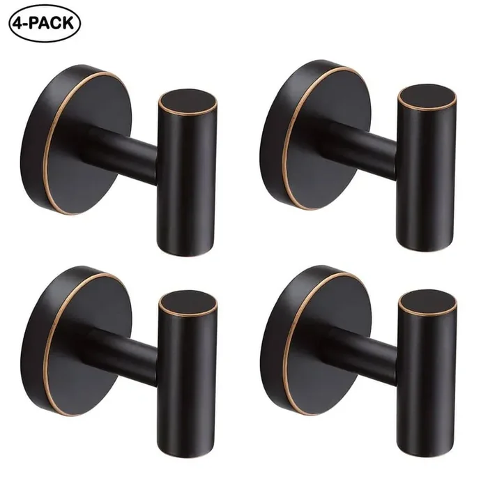 Knob Hooks Robe/Towel Hook 2.25 in Bronze 4-Pack