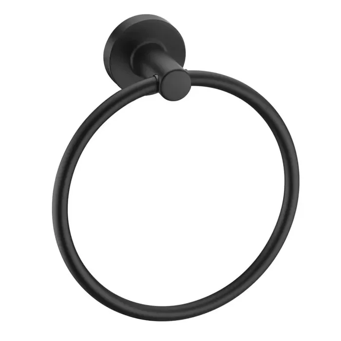 Kree Wall Mounted Towel Ring in Matte Black