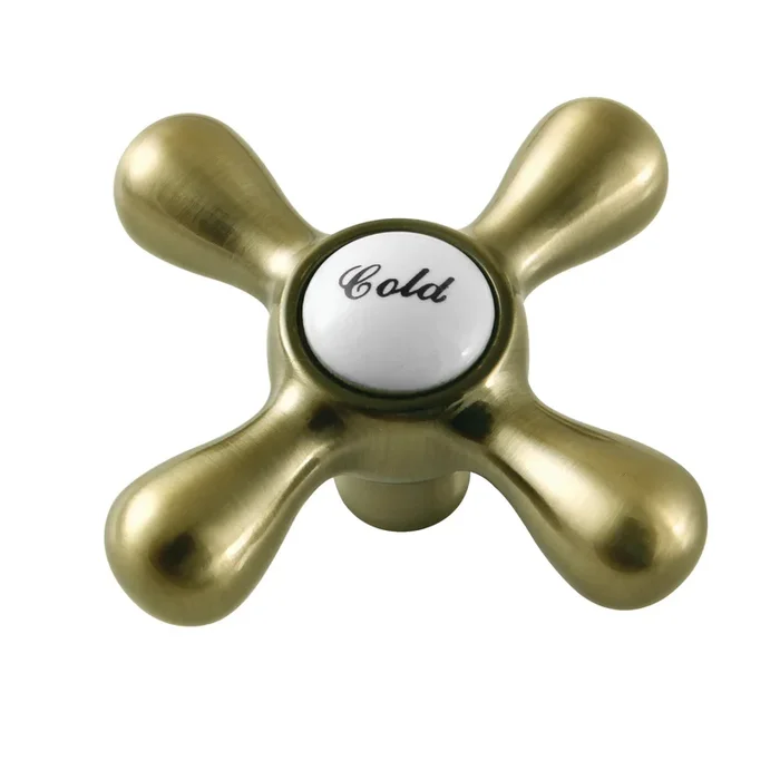 KSH213ABC Zinc Alloy Cross Handle (Cold Side), Antique Brass
