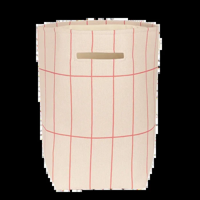 Large storage basket Vibes Pink Red Grid