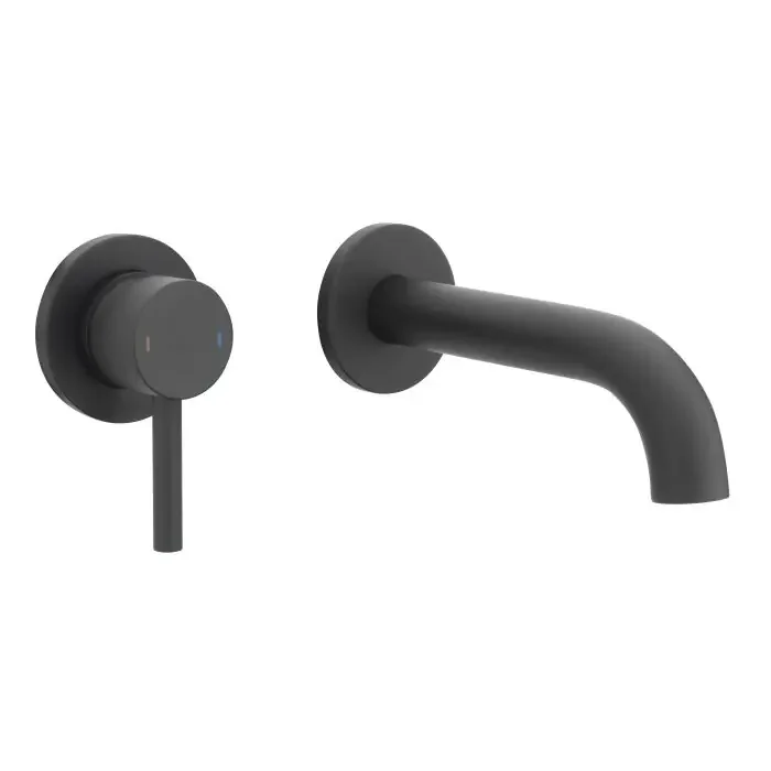 Matt Black Ergo Wall Mounted Basin Mixer