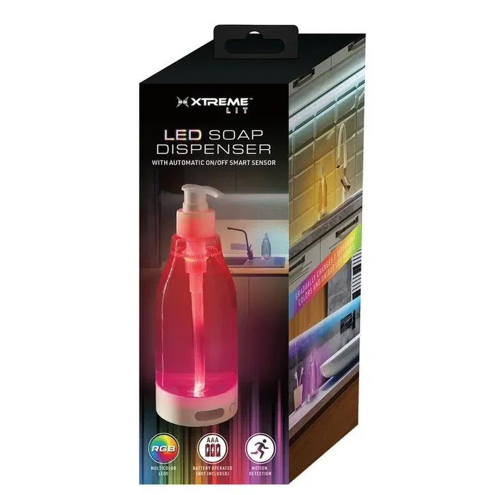 Multicolor Motion Sensor LED Soap Dispenser Touch-Free Soap Dispensing with a Gradual Color Changing Glow