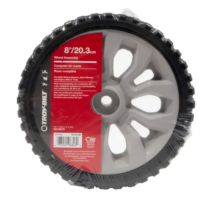Original Equipment 8 in. Wheel Assembly for Select Walk Behind Lawn Mowers OE Number 634-05275