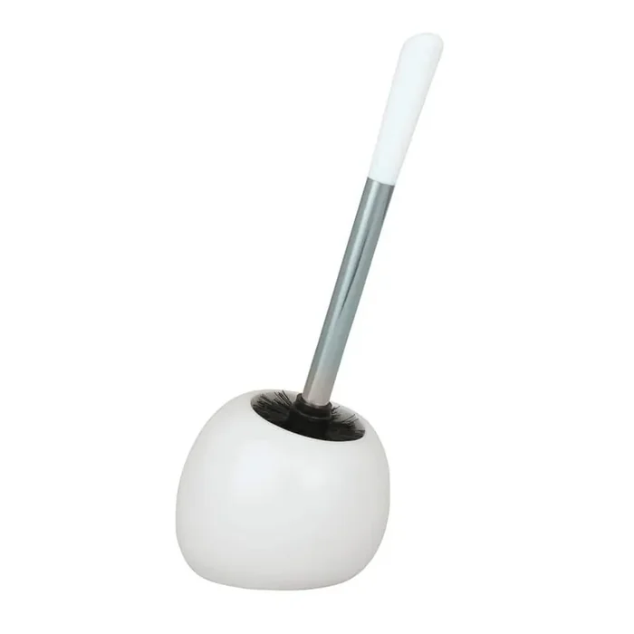 Polaris 10‘‘ Stainless Steel Toilet Bowl Brush and Holder in White