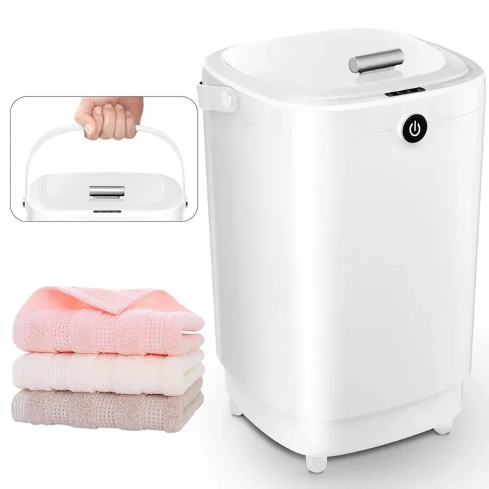 Portable Bucket Towel Warmer Fits Up to Two Oversized Towels with Timing Auto Shut Off, White, for Bathrobes, Blankets