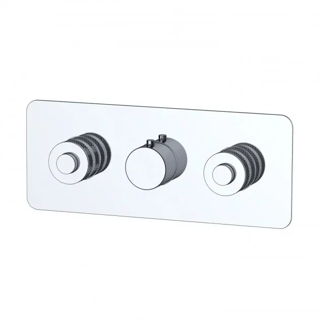RAK Prima Tech 2 Outlet Horizontal Thermostatic Concealed Shower Valve – Chrome