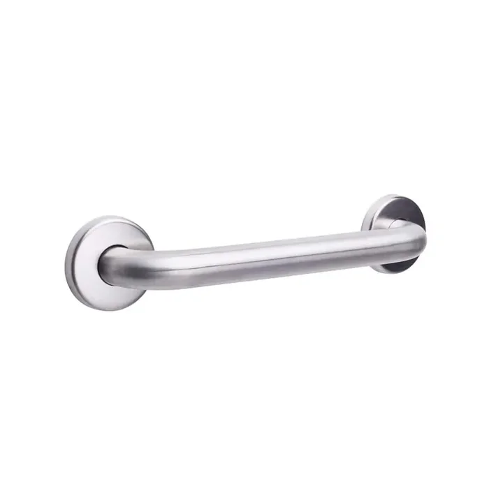 Straight 18 in. x 1.25 in. in. Concealed Flange Grab Bar in Satin Peened