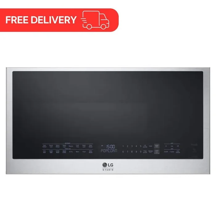 STUDIO 30 in. 1.7 cu. ft. Over-the-Range SMART Microwave Convection Oven in PrintProof Stainless Steel with Air Fry